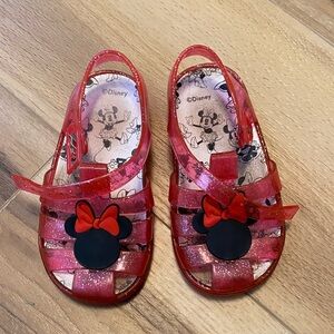 Disney Kids Glittery Red Minnie Mouse Sandals